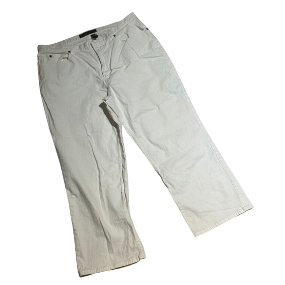 Chico's Denim - Chico's White Stretch Jeans Women's Size 3.5 US 14 Straight Leg Cotton Blend GUC
